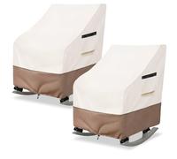 Krismile Lot de 2 housses de chaise à bascule d'extérieur imperméables et résistantes pour fauteuil à bascule présidentiel de 68,6 x 86,4 x 114,3 cm (l x P x H) (beige, housse uniquement)