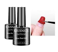 KRISNICE Peel Off Base Coat Semi Permanent, 7.3ML*2pcs Base Coat Gel UV, Liquid Peel Off Latex Tape Vernis Gel Soak Off UV LED Cuticle Guard pour Nail Manicure(KB002)