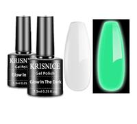 KRISNICE Vernis Semi Permanent Vernis à Ongles Gel Gelée Cristal Transparente Ongles en écaille de Tortue Rouge Orange Gris Couleur Cadeau UV LED Art Kit (Glow In The Dark Gel)