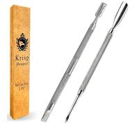 Krisp Beauty Lot de 2 repousse-cuticules double face en forme de cuillère à double extrémité en acier inoxydable chirurgical de qualité médicale pour manucure pédicure nail art