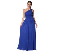 Krisp Femme Robe de soirée longue à une épaule KP118 (44 FR) (Bleu roi)