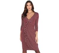 KRISP Robe Femme Portefeuille Pois Moulante Cocktail Chic Pin up Soirée Fluide Élégante Confortable, Bordeaux, 40, 6487-WIN-12.3