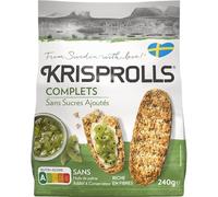KRISPROLL'S - Pains Complets Sans Sucres Ajoutés, Croquant Naturel et Saveur Authentique (225g) - Le Lot De 4
