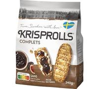 KRISPROLLS Pains Suédois Complets - Le petit déjeuner croustillant et sain de Suède, 240g. - Lot De 4 - Vendu Par Lot