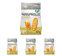 KRISPROLLS - Petits Pains Suédois Dorés - Sans Huile De Palme - Sans Additif Ni Conservateur - 425g (Lot de 4)