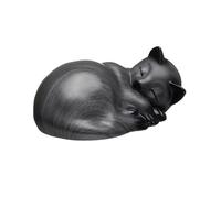 Kriss Art Urne funéraire en résine pour chat - Urne pour cendres de petit animal - Grise