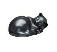 Kriss Art Urne funéraire en résine pour chat - Urne pour cendres de petit animal - Noir