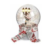 Krist+ Boule de Neige Bonhomme de Neige écharpe Blanche Plastique polyrésine (13 x 19,5 x 13 cm)