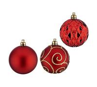 Krist+ Boules de Noël Ø 6 cm 6 unités Rouge Plastique