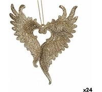 Krist+Christmas Ornement Ailes d'ange Champagne paillettes plastique 12 x 13 x 2,5 cm (24 pcs.)