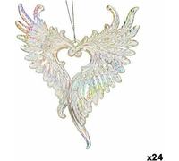 Krist+ décorations de Noël ailes d'ange nacre plastique paillettes 12 x 13 x 2,5 cm (24 pièces)