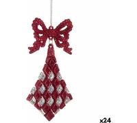 Krist+ Décorations de Noël Fuchsia Rhombus Noeud pailleté plastique 7,5 x 1 x 15,5 cm (24 pièces)