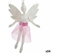 Krist+ Fairy Christmas Ornament White Glitter Plastic 8 x 12 x 5 cm (24 pièces)