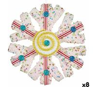 Krist+ Flocon de neige Décorations de Noël Blanc Rouge 17 x 6 x 17 cm (8 pièces)