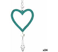 Krist+ Glitter Green Christmas Heart Ornament en plastique 9 x 16 x 2 cm (24 pièces)