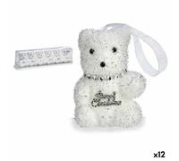 Krist+ Lot de 12 décorations de Noël ours blanc argenté 5,5 x 7 x 5,5 cm