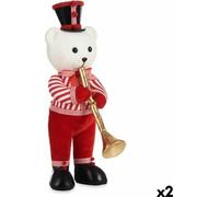 Krist+ Ours trompette Figurine décorative White Black Red Polystyrene 15 x 46 x 25 cm (2 pièces)