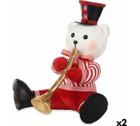 Krist+ Ours trompette Figurine décorative White Black Red Polystyrene 32 x 31 x 26 cm (2 pièces)