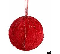 Krist+ Set de Boules de Noël en polyester rouge 8 x 8 x 8 cm (6 pièces)