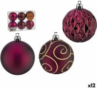 Krist+ Set de Boules de Noël Lila plastique Ø 6 cm (12 pièces)