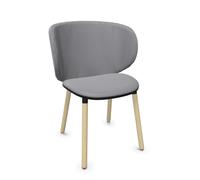 KRISTALIA chaise avec dossier grand et piètement en bois DUA (Cat. B - Tissu et bois de hêtre massif)