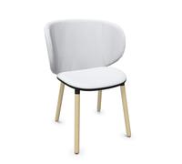 KRISTALIA chaise avec dossier grand et piètement en bois DUA (Cat. L2 - Cuir et hêtre massif)