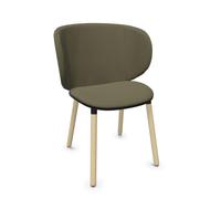 KRISTALIA chaise avec dossier grand et piètement en bois DUA (Cat. L3 - Cuir et hêtre massif)
