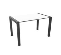 KRISTALIA table extensible SUSHI avec plateau en stratifié 125x80 cm (Linecompact blanc - Pieds en aluminium peint Exclusive Space grey)