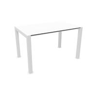 KRISTALIA table extensible SUSHI avec plateau en stratifié 125x80 cm (Linecompact blanc - Pieds en aluminium peint en blanc)
