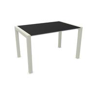 KRISTALIA table extensible SUSHI avec plateau en stratifié 125x80 cm (Linecompact noir - Pieds en aluminium peint gris sable)