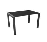 KRISTALIA table extensible SUSHI avec plateau en stratifié 125x80 cm (Linecompact noir - Pieds en aluminium peint Exclusive Space grey)