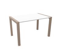 KRISTALIA table extensible SUSHI avec plateau en stratifié 125x80 cm (Pure-white blanc - Pieds en aluminium peint Exclusive Champagne)
