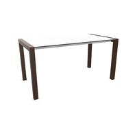 KRISTALIA table extensible SUSHI avec plateau en stratifié 150x80 cm (Linecompact blanc - Pieds en aluminium peint en Exclusive Marron)
