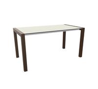 KRISTALIA table extensible SUSHI avec plateau en stratifié 150x80 cm (Linecompact gris sable - Pieds en aluminium peint en Exclusive Marron)