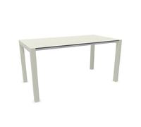 KRISTALIA table extensible SUSHI avec plateau en stratifié 150x80 cm (Linecompact gris sable - Pieds en aluminium peint gris sable)