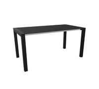 KRISTALIA table extensible SUSHI avec plateau en stratifié 150x80 cm (Linecompact noir - Pieds en aluminium peint en noir)