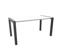 KRISTALIA table extensible SUSHI avec plateau en stratifié 150x80 cm (Pure-white blanc - Pieds en aluminium peint Exclusive Space grey)
