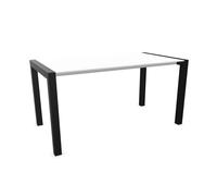 KRISTALIA table extensible SUSHI avec plateau en stratifié 150x80 cm (Pure-white blanc - Pieds en aluminium peint Exclusive Noir Onyx)