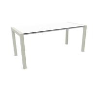 KRISTALIA table extensible SUSHI avec plateau en stratifié 177x80 cm (Linecompact blanc - Pieds en aluminium peint gris sable)