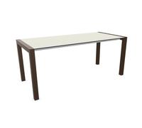 KRISTALIA table extensible SUSHI avec plateau en stratifié 177x80 cm (Linecompact gris sable - Pieds en aluminium peint en Exclusive Marron)