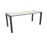 KRISTALIA table extensible SUSHI avec plateau en stratifié 177x80 cm (Linecompact gris sable - Pieds en aluminium peint Exclusive Space grey)