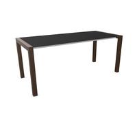 KRISTALIA table extensible SUSHI avec plateau en stratifié 177x80 cm (Linecompact noir - Pieds en aluminium peint en Exclusive Marron)