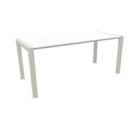 KRISTALIA table extensible SUSHI avec plateau en stratifié 177x80 cm (Pure-white blanc - Pieds en aluminium peint gris sable)