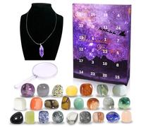 Kristall-2024 Calendrier de l'Avent 24 jours avec cristaux et pierres précieuses de guérison - Calendrier de l'Avent pour enfants, garçons, filles et femmes - Série roche et minérale