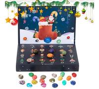 Kristall Kalender, 2025 Adventskalender Weihnachten Kristall Anhänger 24 Tage | Décoration de fête d'anniversaire pour enfants | Für Festival Halloween Kinder Jugendliche Mädchen