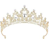 Kristall-Tiara pour dames - Couronne de princesse avec pierres scintillantes, idéale comme accessoire de mariée ou pour fêtes d'anniversaire sur le thème des contes de fées