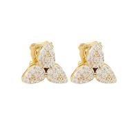 Kristallkugel Ohrringe Ohrloch-Ohrclip Süße High-End-kleine und exquisite Blumenohrringe Ohrringe Altrosa (Gold, One Size)