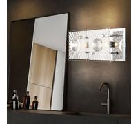 Applique cristal cristal applique murale moderne verre chrome, satiné, douille G9 2 flammes, LxPxH 24x11x10 cm