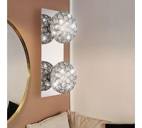 Kristallleuchte Applique Murale Lampe de Salon 2-Flammig G9 Chrome Clair Boule