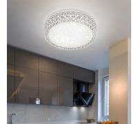 Plafonnier effet étoile plafonnier cristaux lumière de salon lumière du jour, CCT, métal, LED 12W 980Lm, DxH 30x8 cm